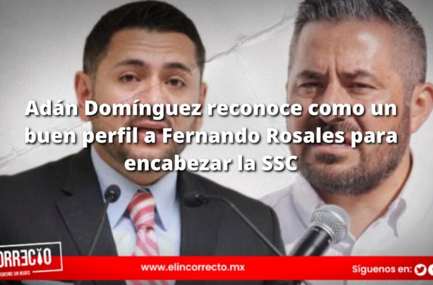  Adán Domínguez reconoce como un buen perfil a Fernando Rosales para encabezar la SSC
