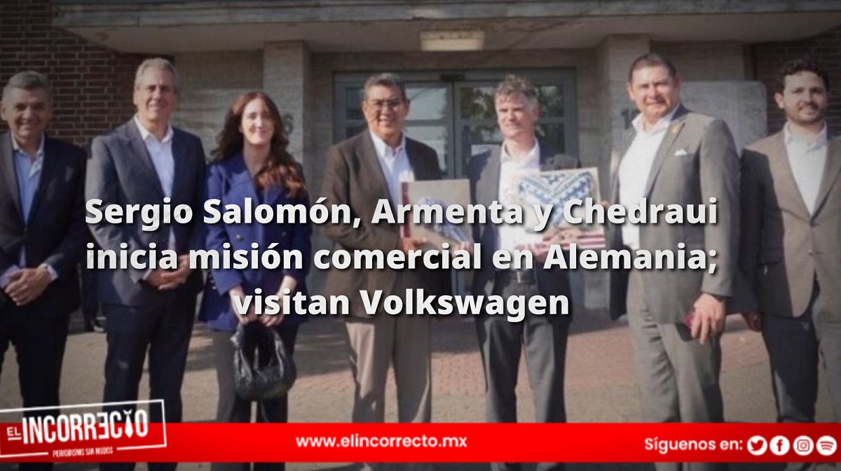Sergio Salomón, Armenta y Chedraui inicia misión comercial en Alemania; visitan Volkswagen