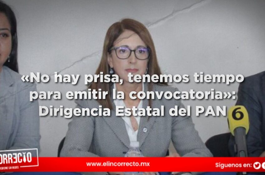  «No hay prisa, tenemos tiempo para emitir la convocatoria»: Dirigencia Estatal del PAN