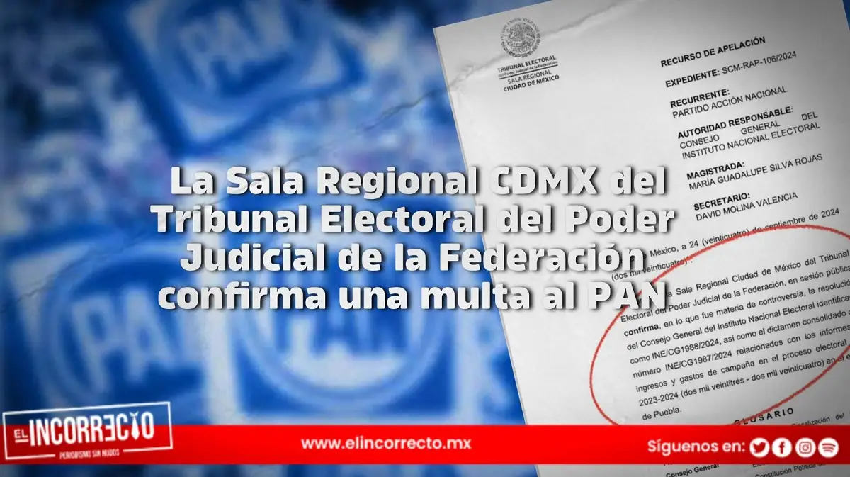 Tribunal Electoral ratifica multa de 7.4 millones de pesos contra el PAN Puebla