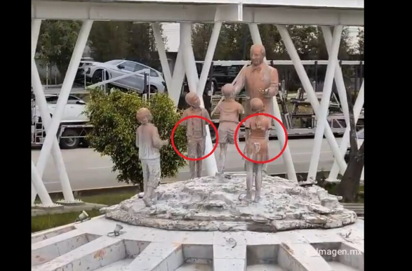  ¡Indignante! Vándalos mutilan esculturas de la Fuente de los Rotarios en Puebla
