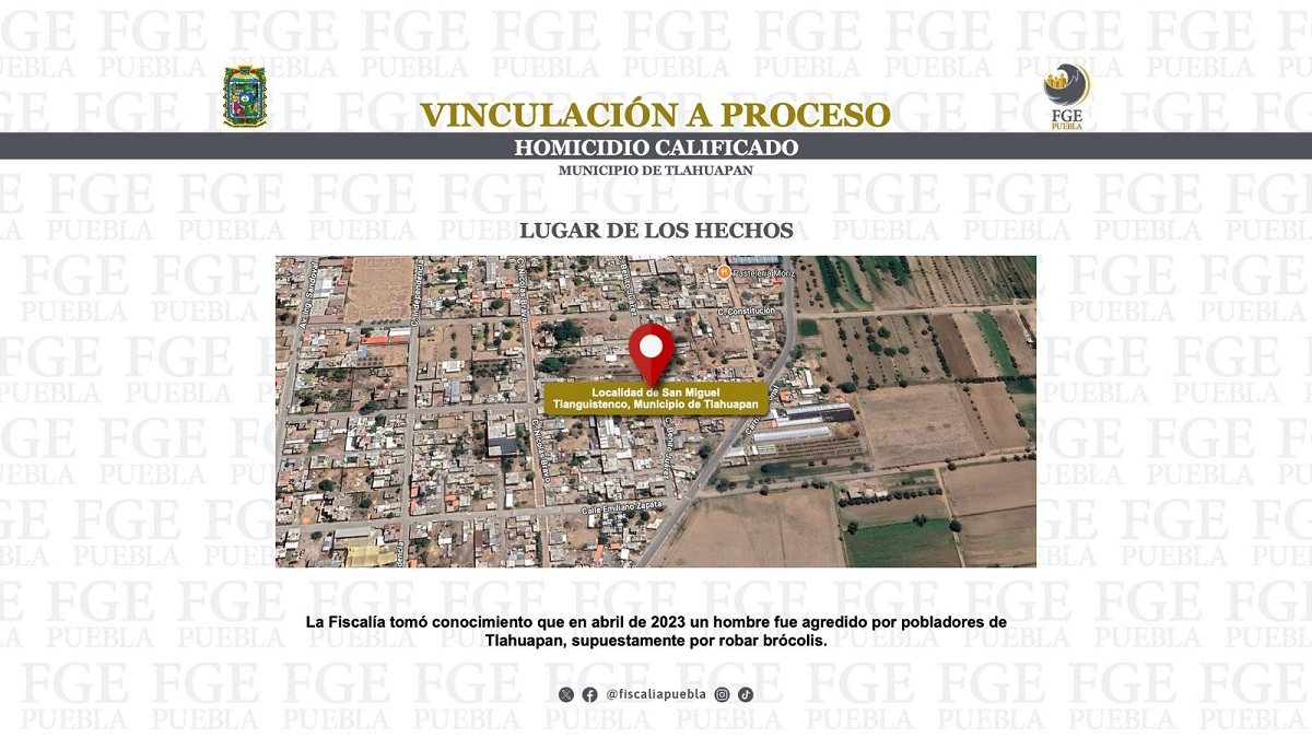 Cae tercer implicado en linchamiento de hombre que robó dos brócolis en Puebla