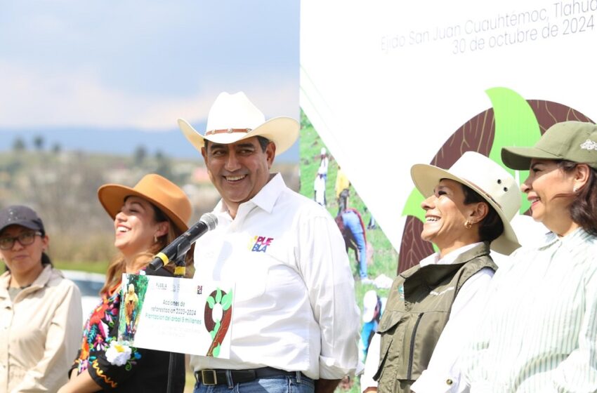  Cumple gobierno de Sergio Salomón meta del plan reforestación