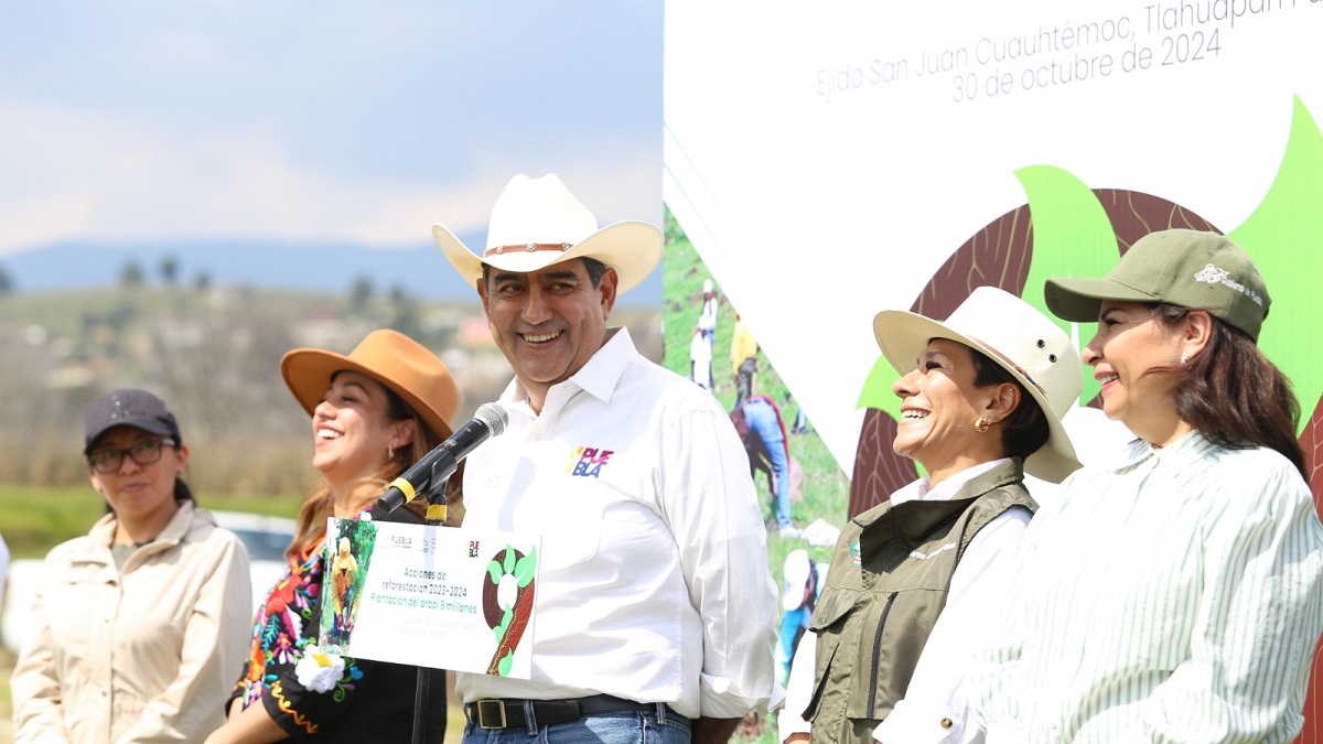 Cumple gobierno de Sergio Salomón meta del plan reforestación