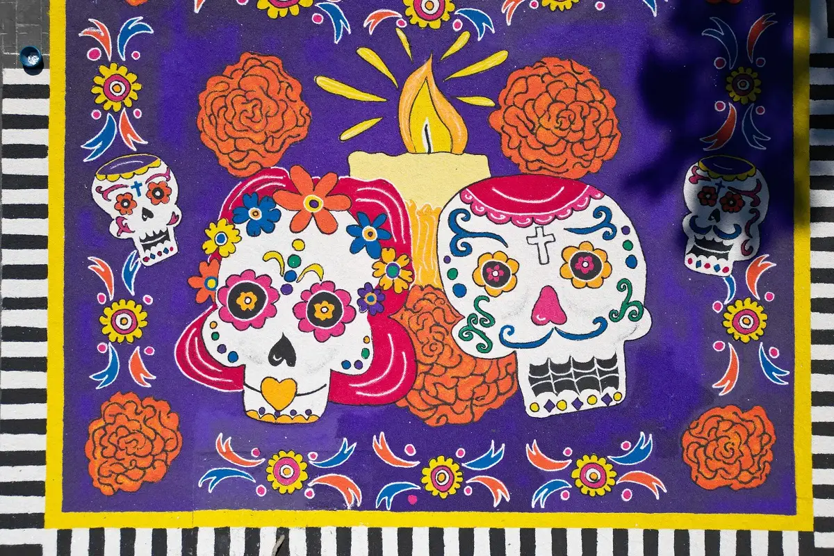 Inauguran primer tapete monumental en el Centro Histórico de Puebla