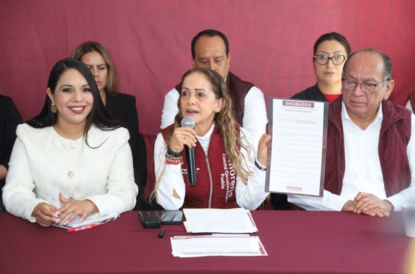  Presidentes municipales de Morena en Puebla firman decálogo de la Cuarta Transformación