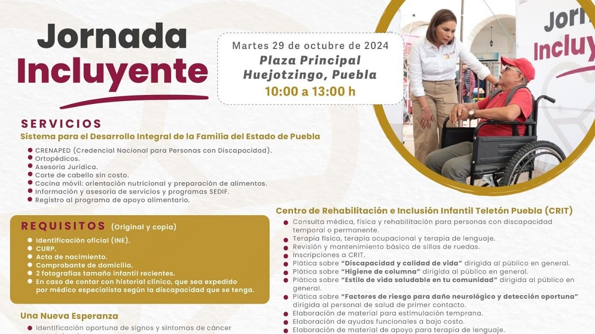 Programa SEDIF Jornada Incluyente para habitantes de Huejotzingo