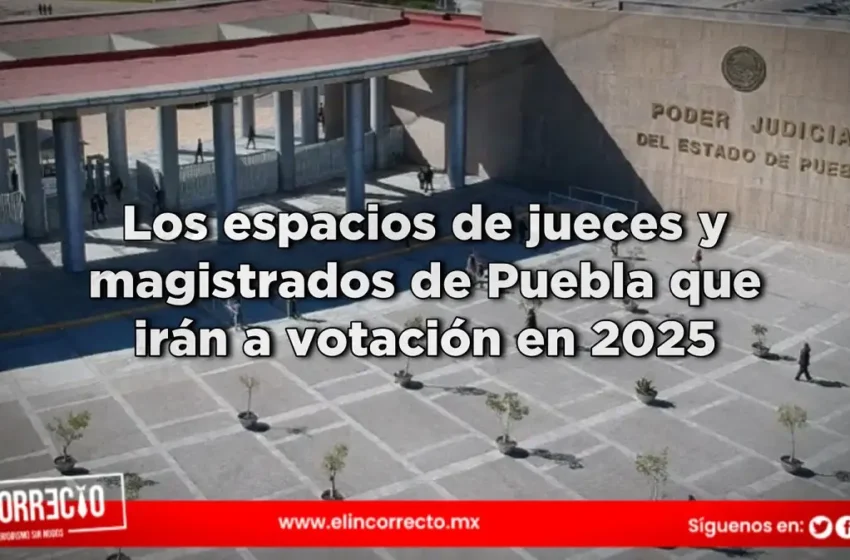  Los espacios de jueces y magistrados de Puebla que irán a votación en 2025