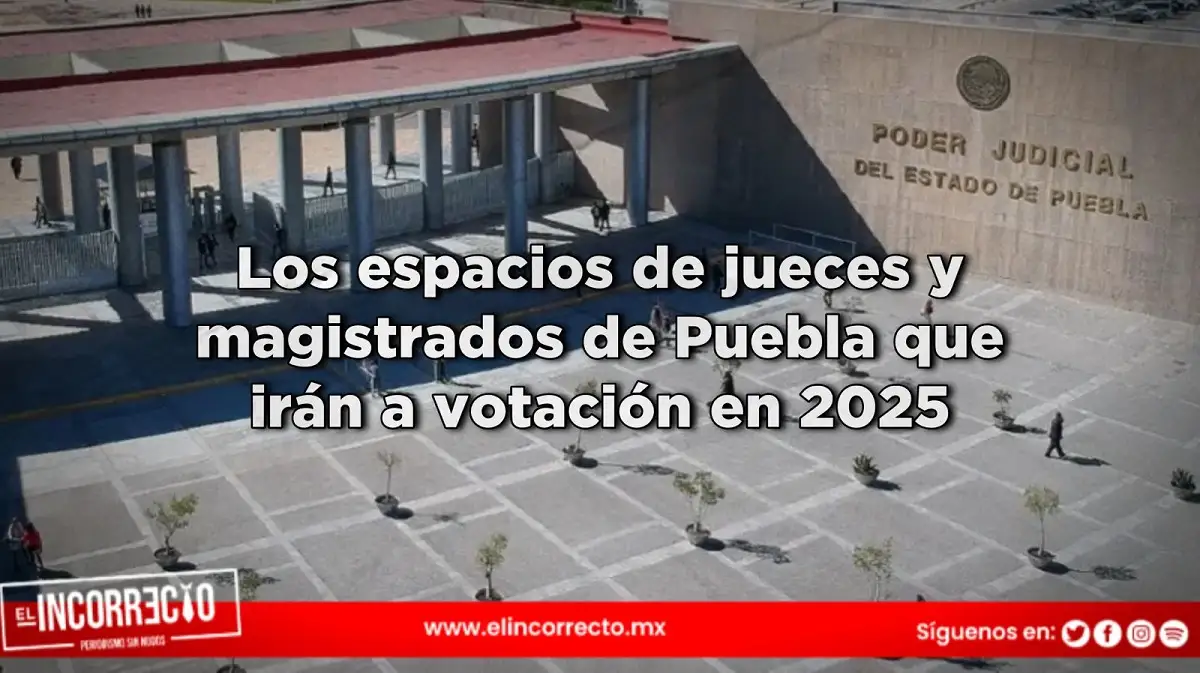Los espacios de jueces y magistrados de Puebla que irán a votación en 2025