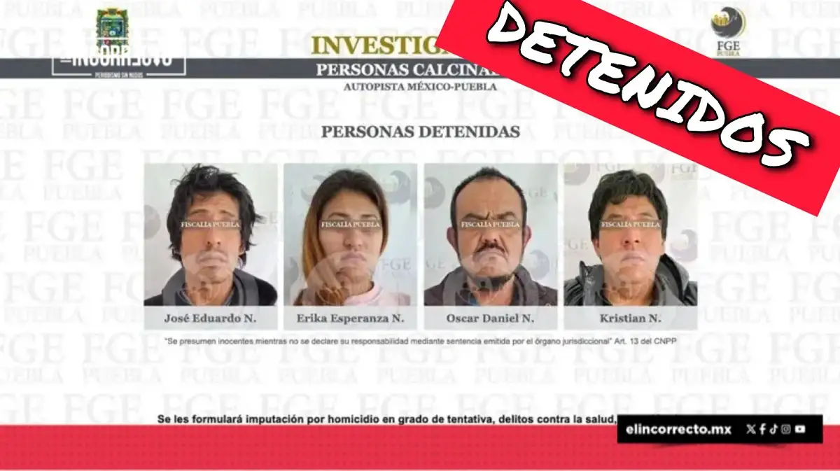 Detienen a cuatro por calcinados en la México-Puebla; víctimas eran comerciantes