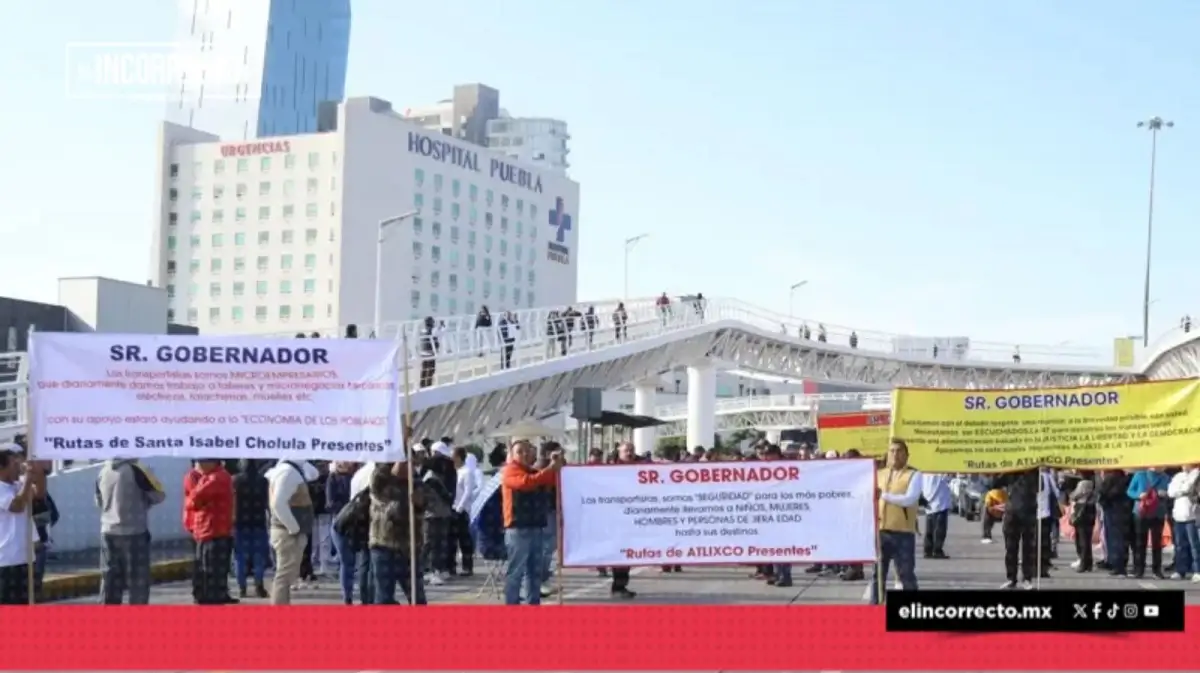Transportistas desquician la Vía Atlixcáyotl: insisten que el pasaje en Puebla cueste 19 pesos