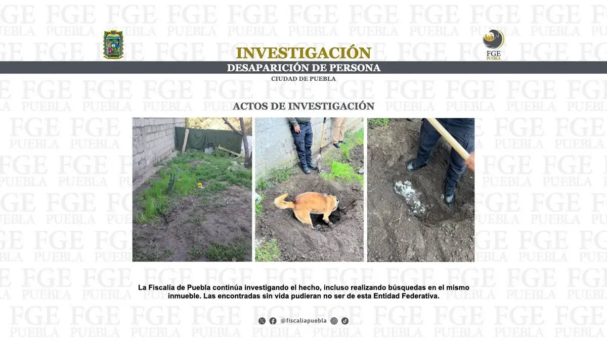 Confirma Fiscalía de Puebla fosa clandestina en colonia Miguel Hidalgo víctimas eran familiares