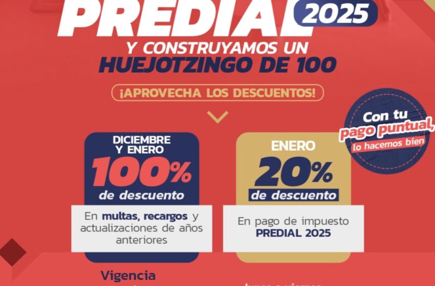  Huejotzingo lanza programa de pago anticipado de predial