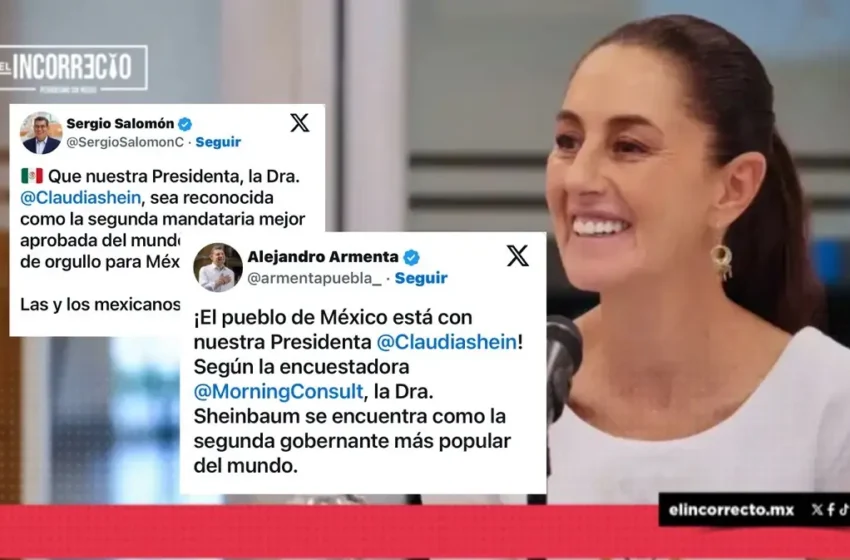  Sergio Salomón y Armenta felicitan a Claudia Sheinbaum por ranking mundial 