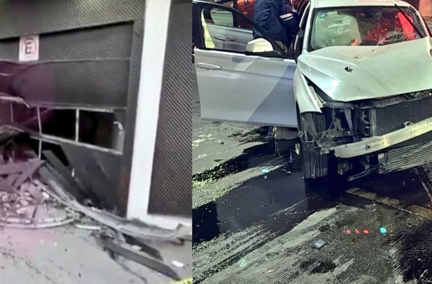  ¡Impactante! Conductora ebria choca contra consultorio en la colonia Volcanes