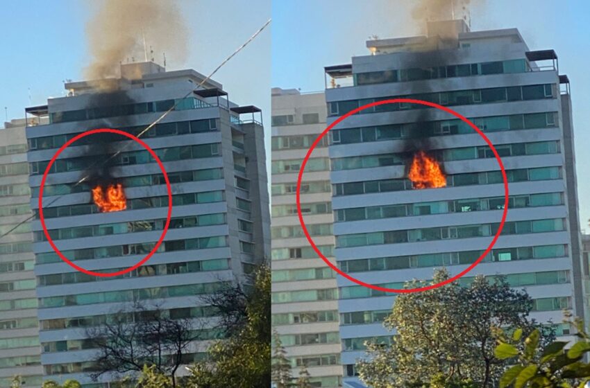  ¡Fuerte incendio consume departamento en Torre Palmas 1, Angelópolis!