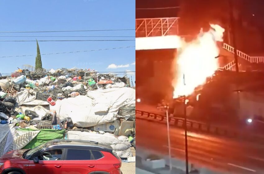  Casa de reciclaje arde en llamas bajo el Periférico Ecológico; vecinos alertaron por mal olor y peligro
