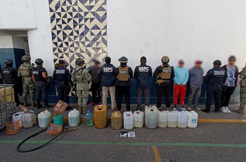  Autoridades de PEMEX, en coordinación con SSPC y SSP, detienen a catorce personas por venta ilegal de combustible