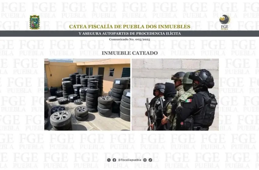  Asegura Fiscalía de Puebla más de 300 autopartes robadas en operativo en Barranca Honda