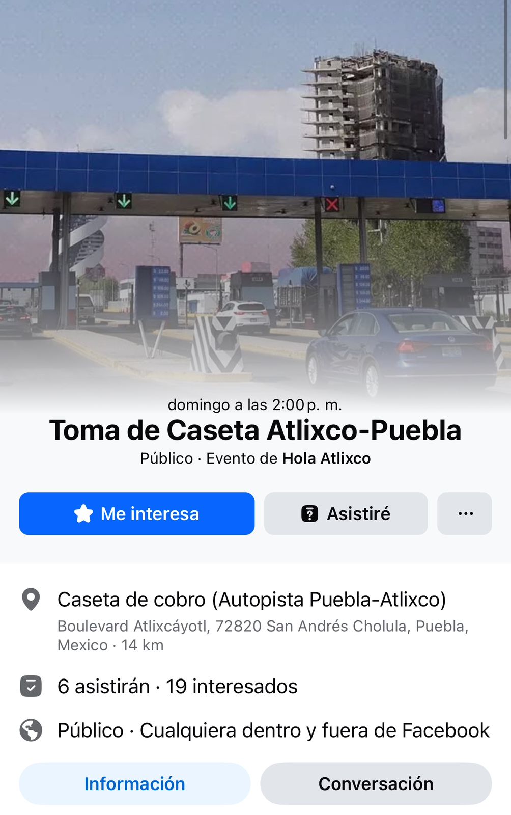 “Hartos de la delincuencia”, llaman a tomar la caseta Puebla-Atlixco 