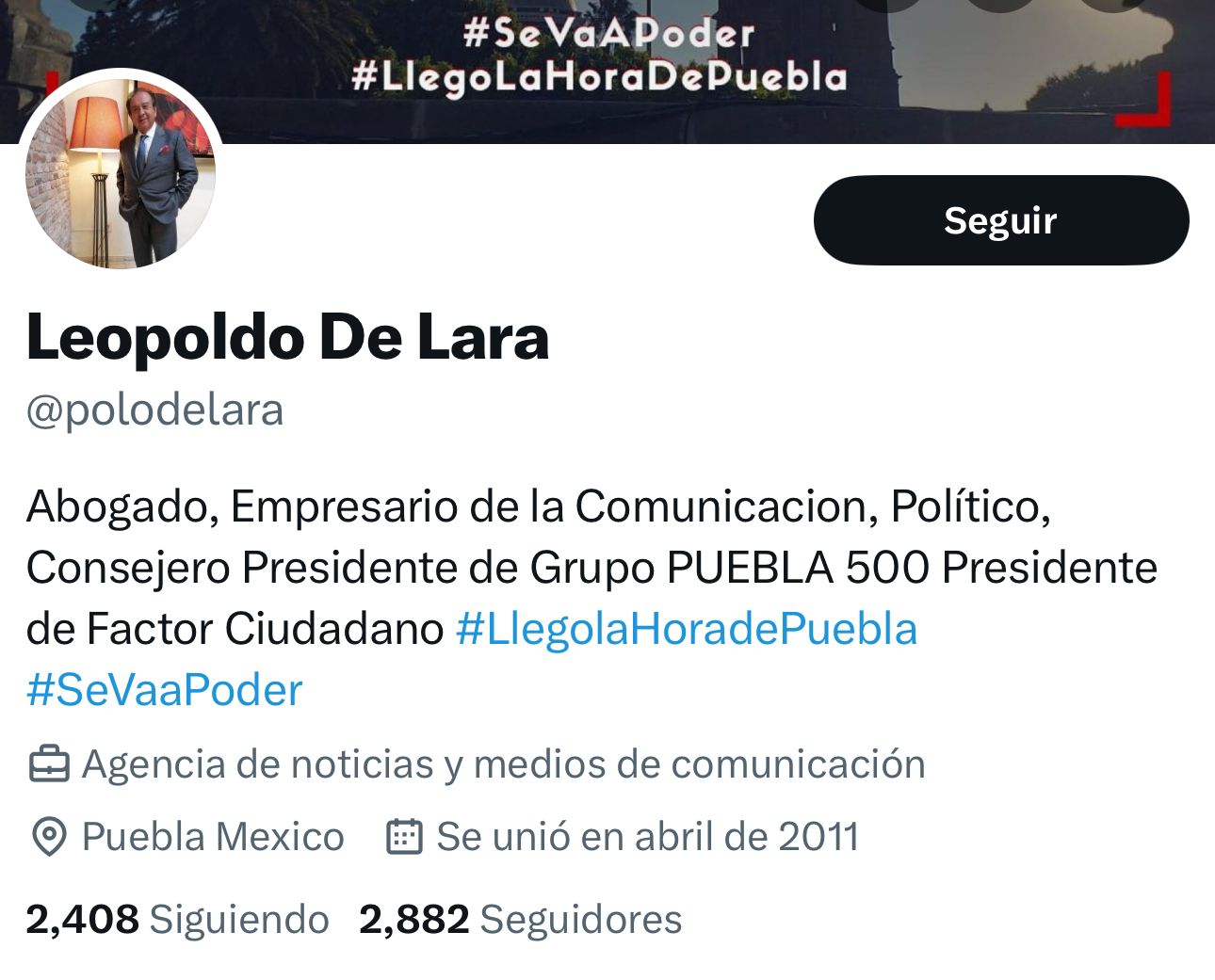 Leopoldo de Lara será secretario general del Congreso de Puebla