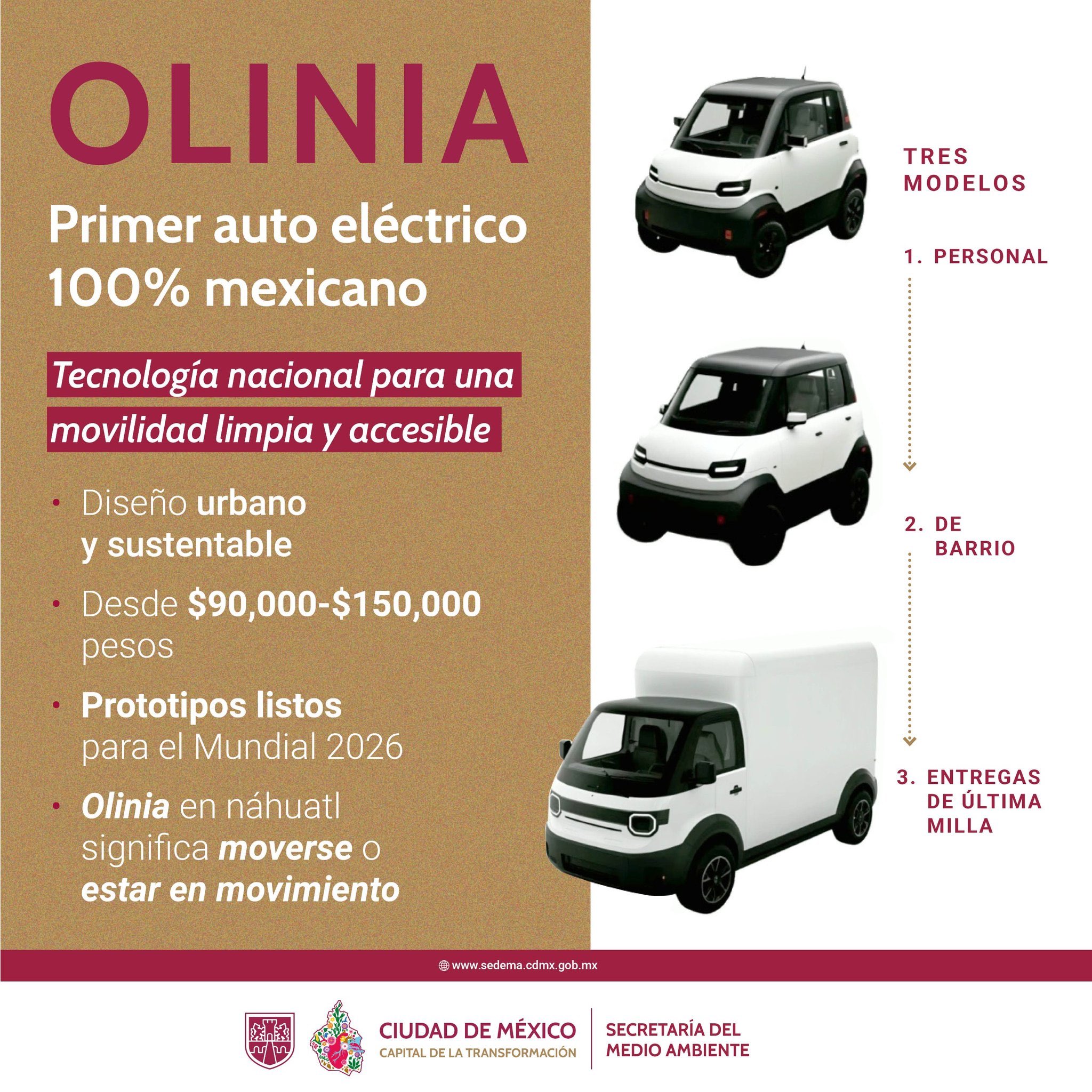 El futuro de la movilidad eléctrica en México está tomando forma con Olinia , la primera armada de mini vehículos eléctricos desarrollada con ingeniería 100% mexicana