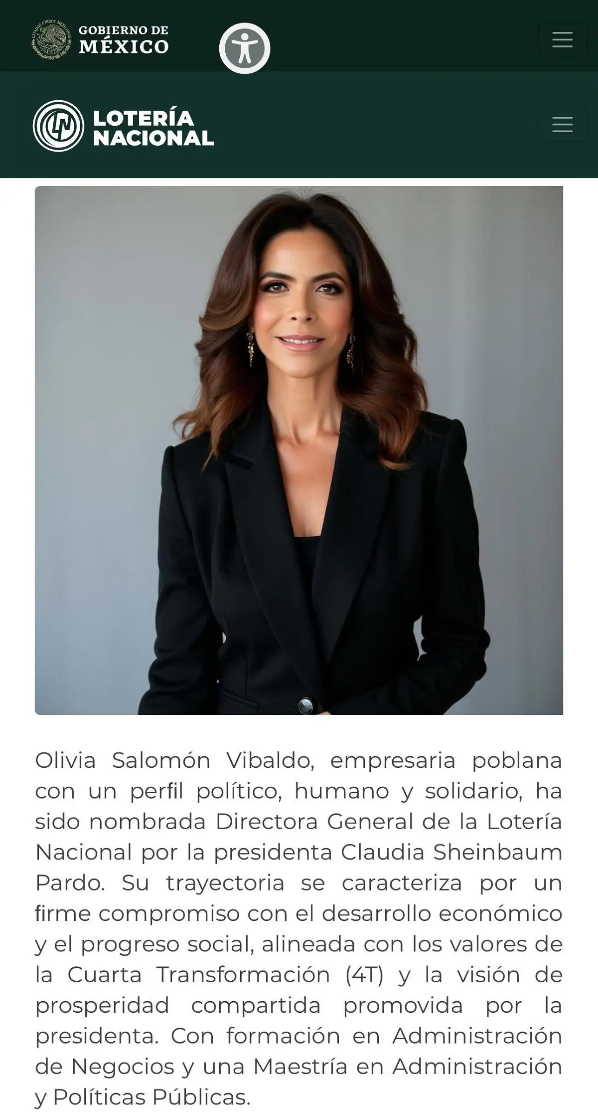 Sheinbaum nombra a Olivia Salomón directora de la Lotería Nacional 
