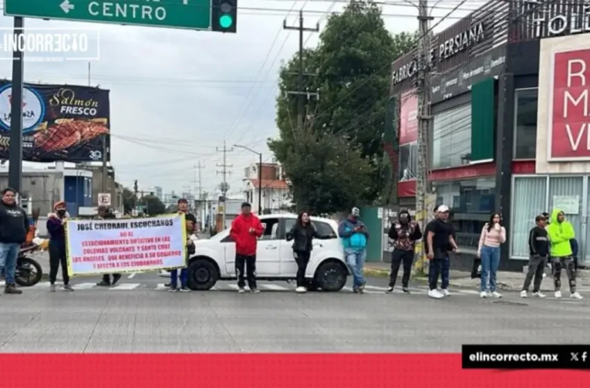  Vecinos de Santa Cruz Los Ángeles se manifiestan vs los parquímetros