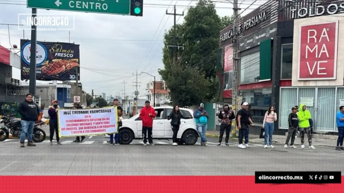 Vecinos de Santa Cruz Los Ángeles se manifiestan vs los parquímetros