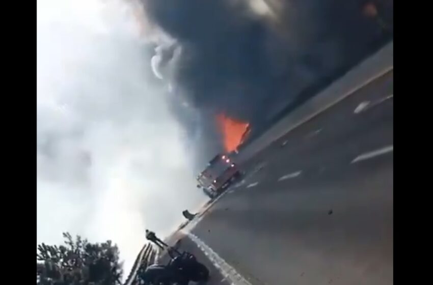  Impactante accidente en la México-Puebla: tráiler causa múltiple choque e incendio