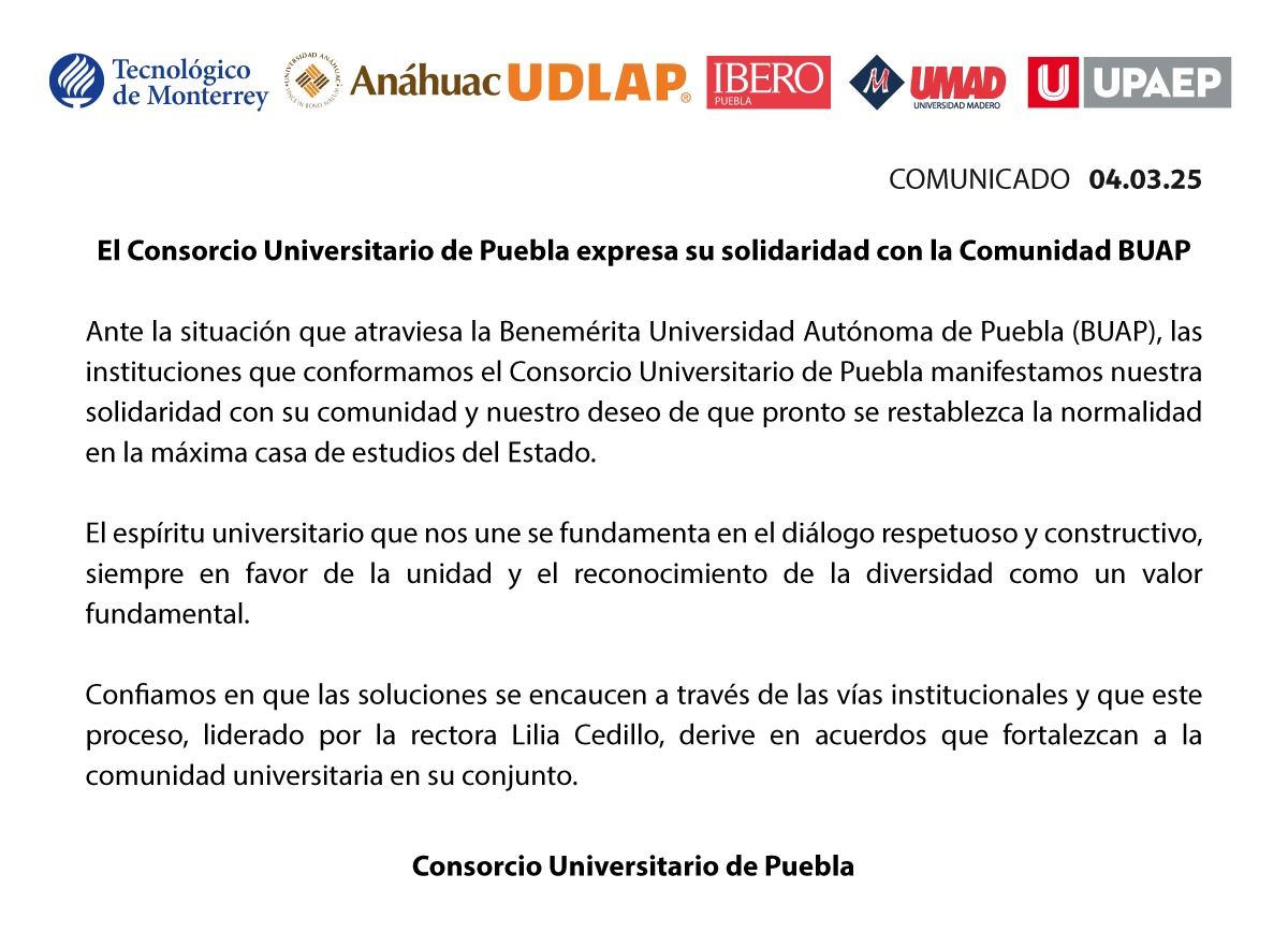 Consorcio Universitario de Puebla respalda a la comunidad BUAP