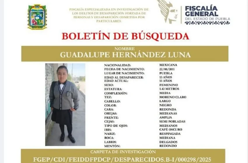  Localizan a menor desaparecida en Puebla; estaba con su pareja de 22 años