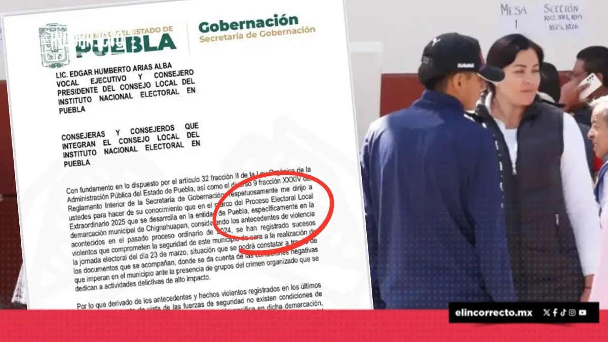 Sugiere SEGOB al INE suspender elecciones extraordinarias en Chignahuapan por presencia del crimen organizado