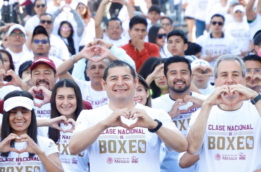  Por la paz y contra las adicciones, Puebla se unió a Clase Nacional de Boxeo de la presidenta Sheinbaum