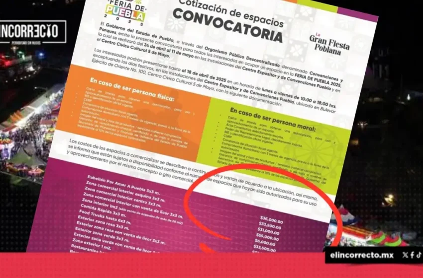  Esto cuestan los espacios en la Feria de Puebla 2025