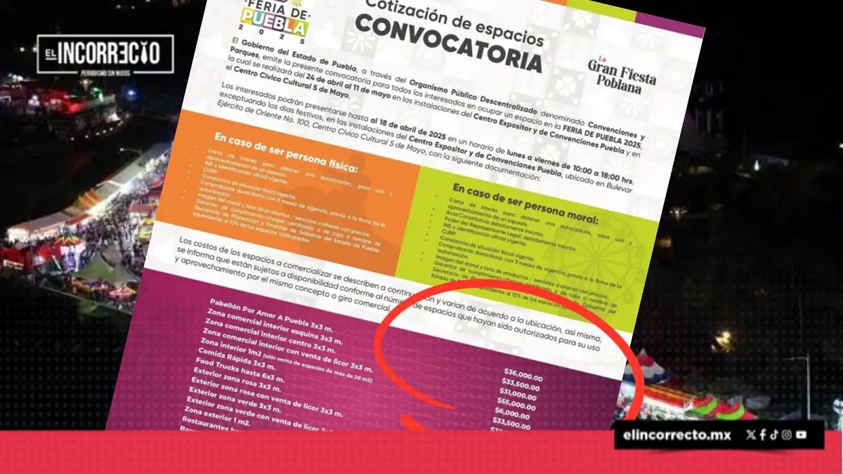 Esto cuestan los espacios en la Feria de Puebla 2025