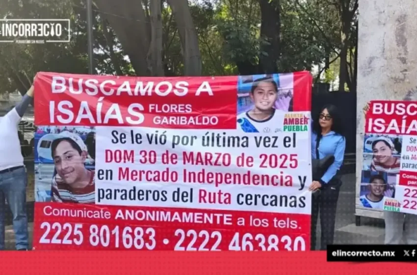  Familiares del joven Isaías Flores, se manifiestan tras su desaparición