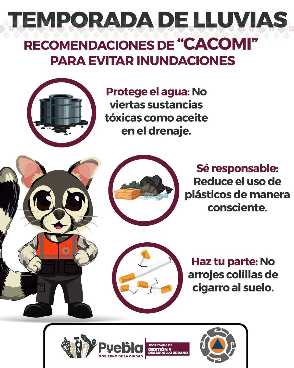 Emite Gobierno de la Ciudad recomendaciones por lluvias en zonas bajas