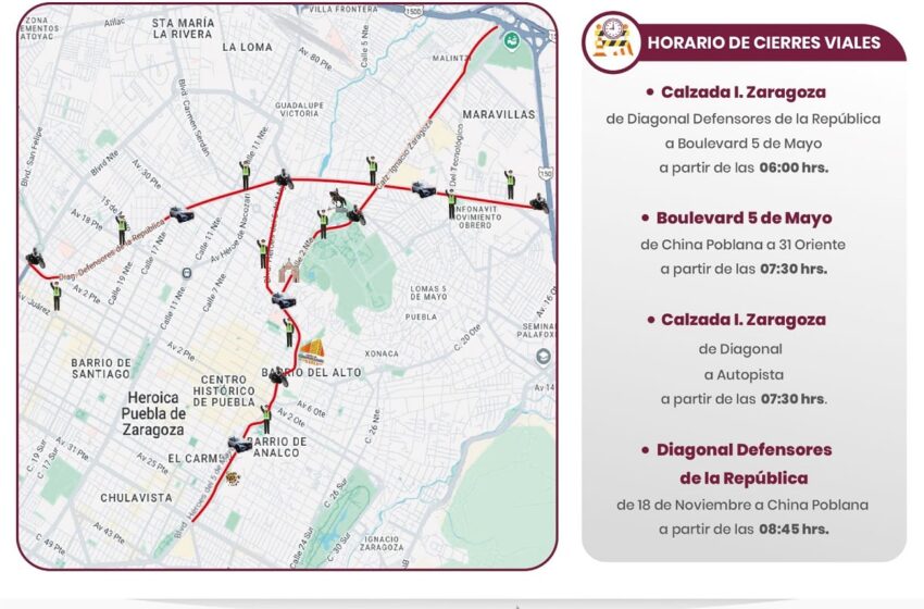  Implementará la SSC cierres viales por la realización del Desfile Conmemorativo de la Batalla del 5 de Mayo