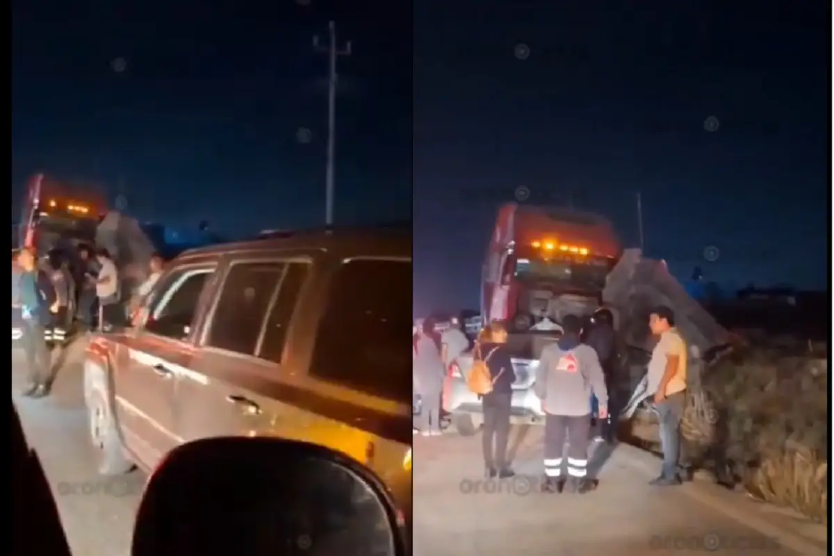 Tráiler impacta a tres automóviles en la Amozoc-Acajete