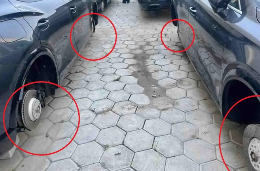  ¡Insólito en Angelópolis! «Desaparecen» Ruedas de Autos de Agencia en la Madrugada.