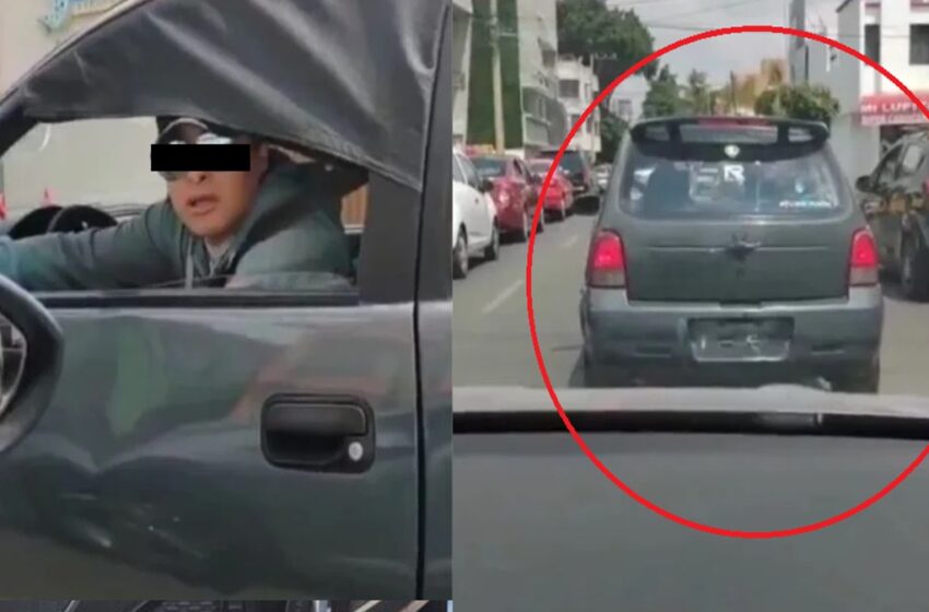 ¡Cuidado! Captan a presunto montachoques violento en Puebla; todo quedó en video