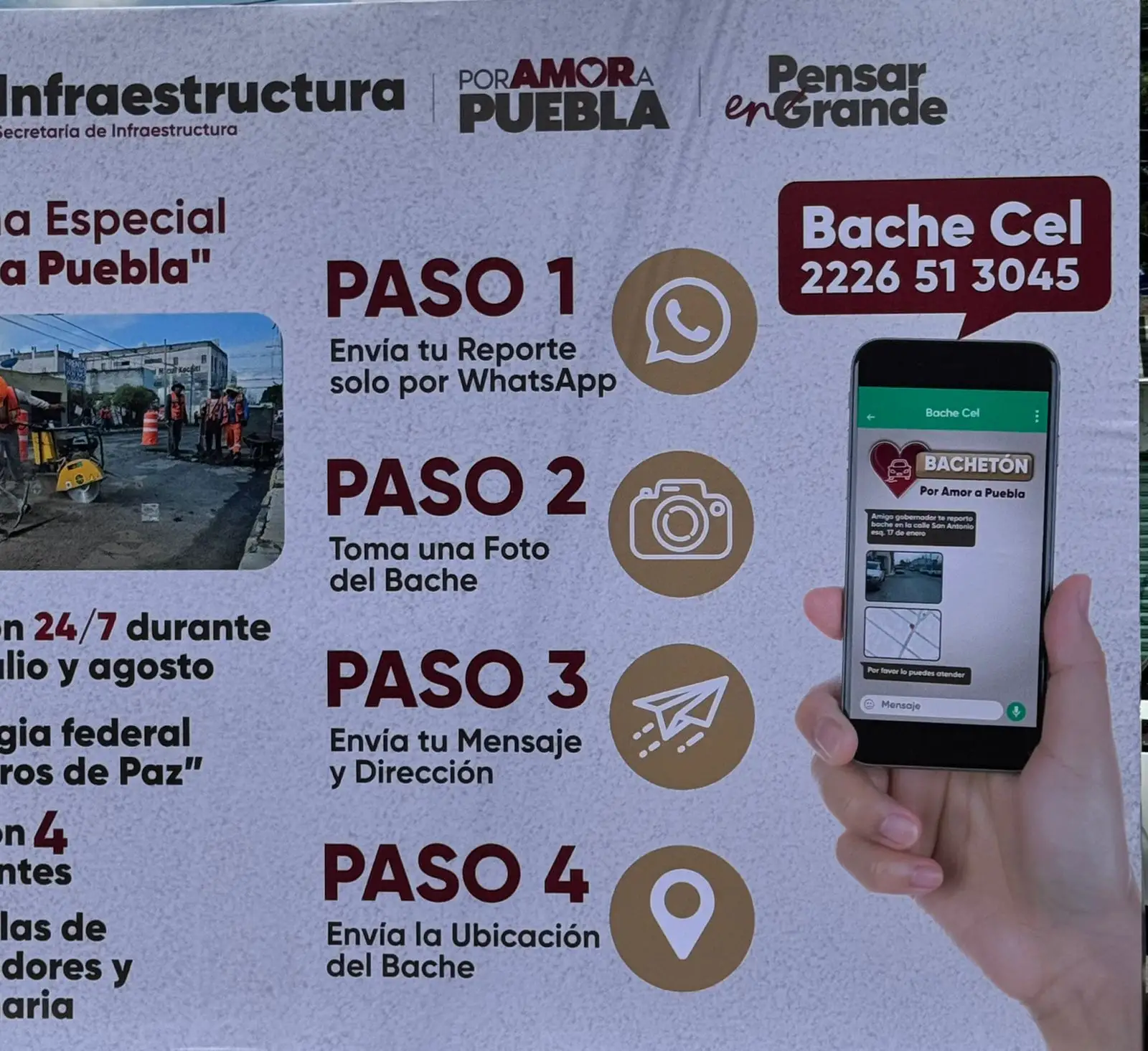 Cómo puedo reportar un bache en Puebla