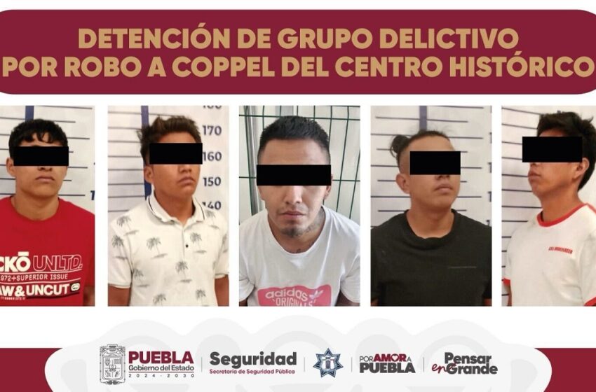  Detienen a banda que robó en Coppel del Centro de Puebla
