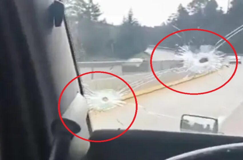  ¡VALIENTE! Trailero acelera y se salva de asalto armado en la México-Puebla: lo balearon, pero no se detuvo (VIDEO)