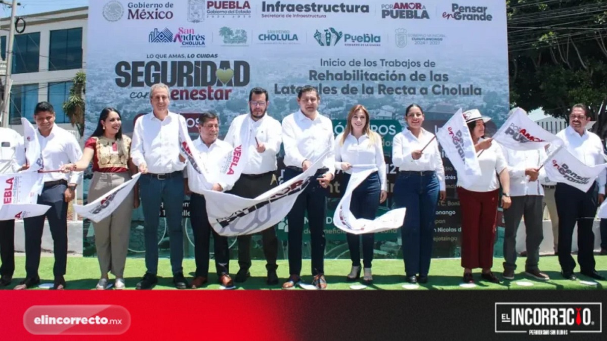 Inicia Armenta rehabilitación de laterales de la Recta a Cholula: se intervendrán 78 mil metros cuadrados