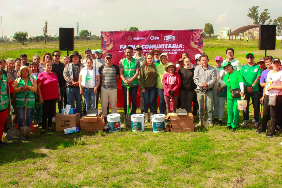 Roberto Solís impulsa la transformación de Huejotzingo con mega faena comunitaria en “Paseo De Los Sauces”