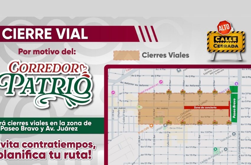 Cierres viales y medidas de movilidad por Corredor Patrio 2025