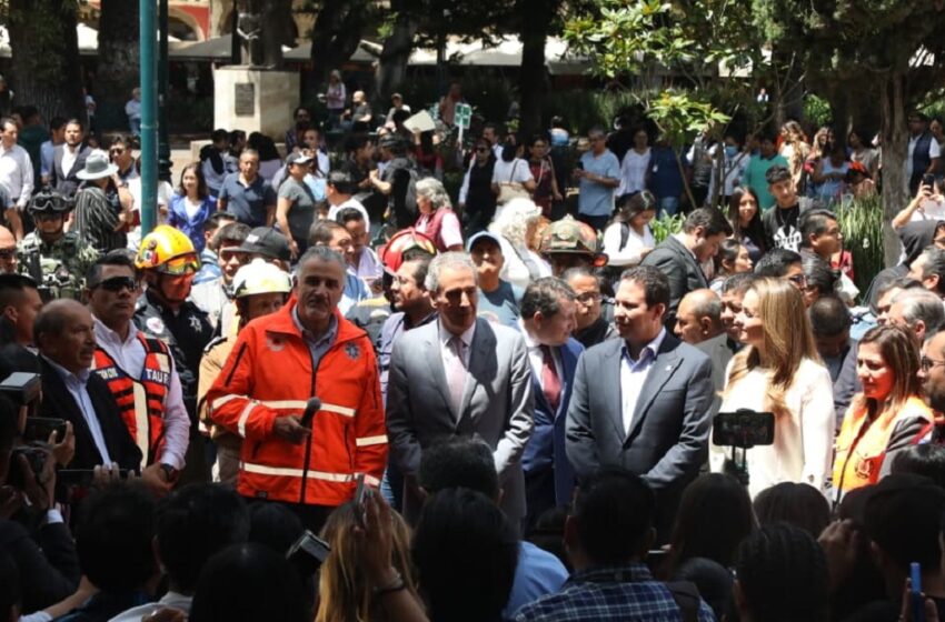 Encabezó Pepe Chedraui 2º Simulacro Nacional 2025 en el Zócalo de la Ciudad