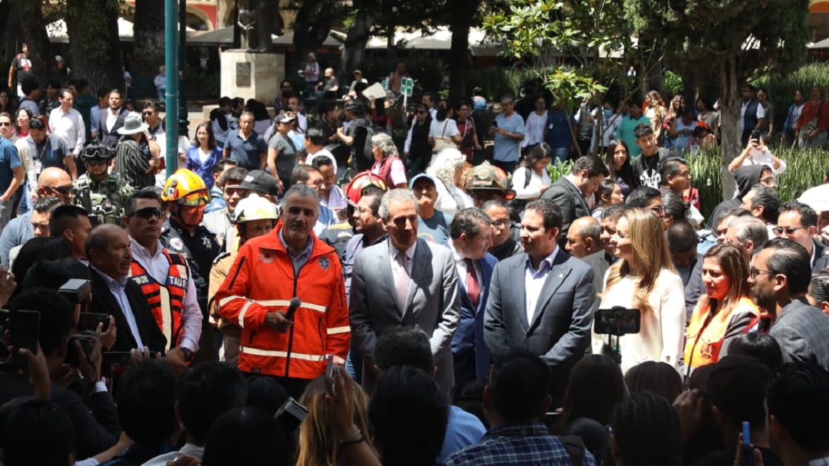 Encabezó Pepe Chedraui 2º Simulacro Nacional 2025 en el Zócalo de la Ciudad